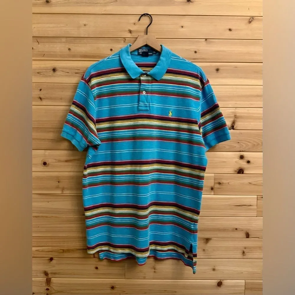 Vintage Y2K Polo Ralph Lauren Size XLarge Cotton Western Striped Collared Shirt